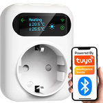 Gniazdko Termostat OLED 16A grzanie chłodzenie sensor 5cm+300cm WiFi TUYA