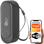 Outdoor Waterproof Temperature and Humidity Sensor Black Outdoor IP65 WiFi TUYA