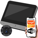 Inteligentny wizjer Czarny judasz 3Mpx Kamera 4.3" z Ekranem PIR WiFi TUYA