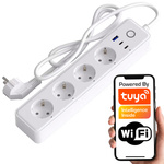 Inteligentna listwa zasilań 4P + USB WiFi TUYA