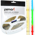 PSMART Taśma LED COB 24V RGBW 3000K IP20 12mm 784led/m 5m