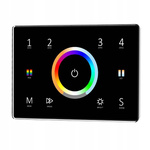 Pilot do kontrolera RGB+CCT 4 Strefy Panel 230V Czarny Seria SD